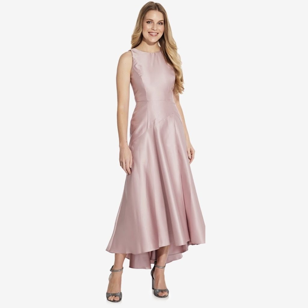 Adrianna Papell Mikado Drop Waist High-Low Gown Review