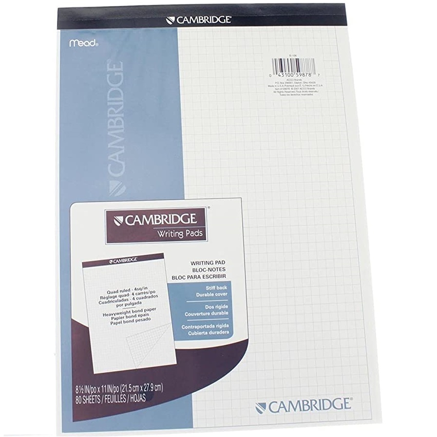 Bulk Office Supply Mead Quad Ruled Stiff - Back Planning Pad Review