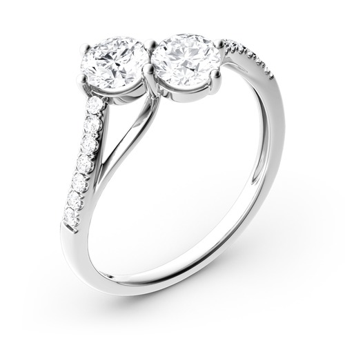Jeulia Moissanite Two Stone Round Cut Gold Ring Review