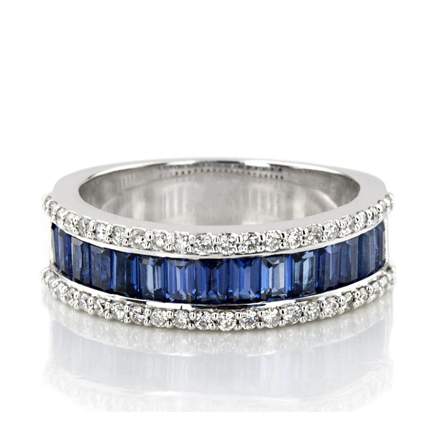 25Karats Sapphire Baguette and Brilliant Round Diamond Anniversary Band Review