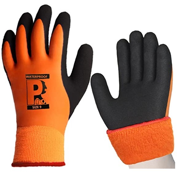  Waterproof Thermal Work Gloves Superior Grip Coating for Outdoor Cold Weather Gardening Car Cleaning Fishing Multi-Purpose