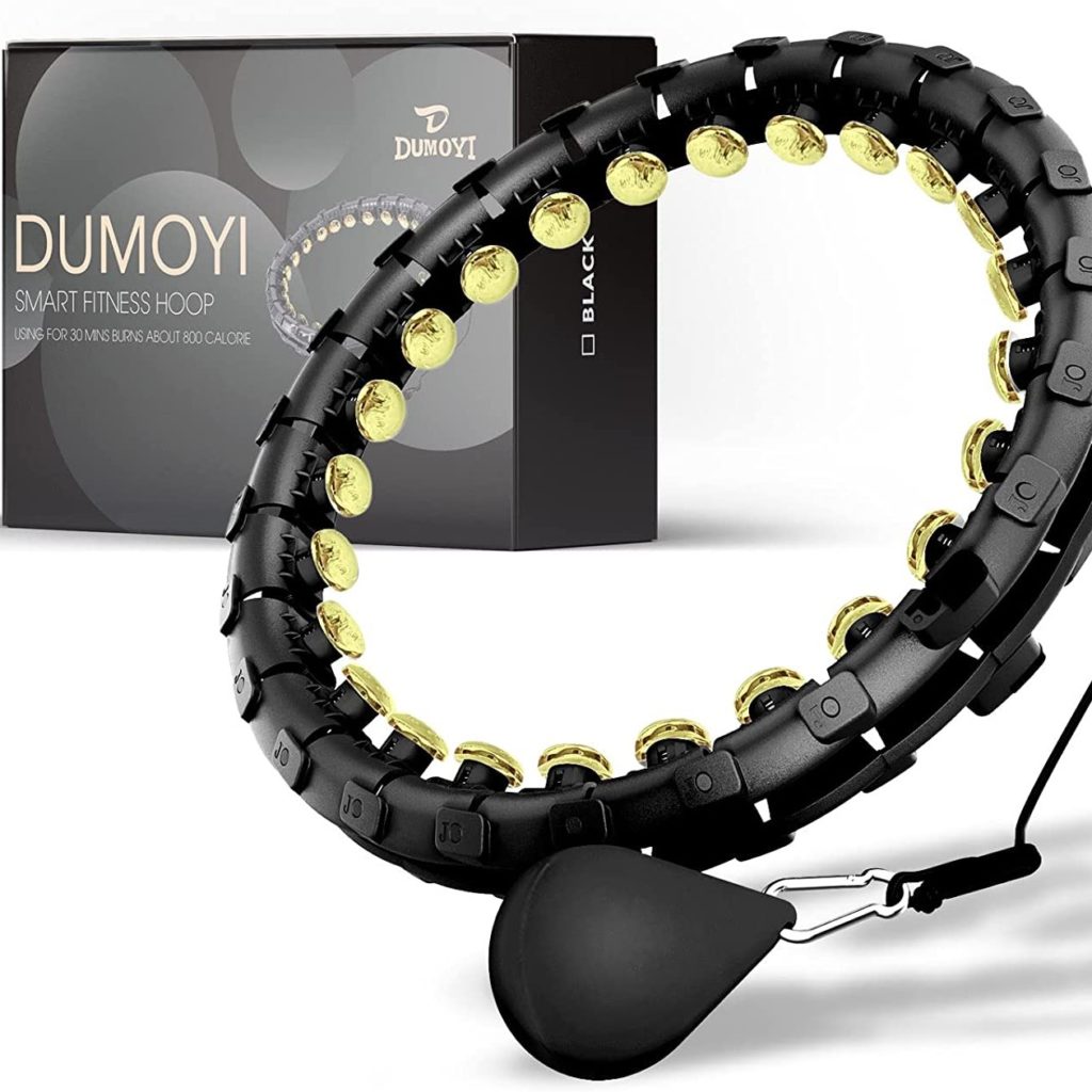 Dumoyi Smart Weighted Fit Hoop for Adults Weight Loss, 24 Detachable Knots Fitness Hoop, 2 in 1 Adomen Fitness Massage Workout Equipment, Great for Exercise and Home Gym
