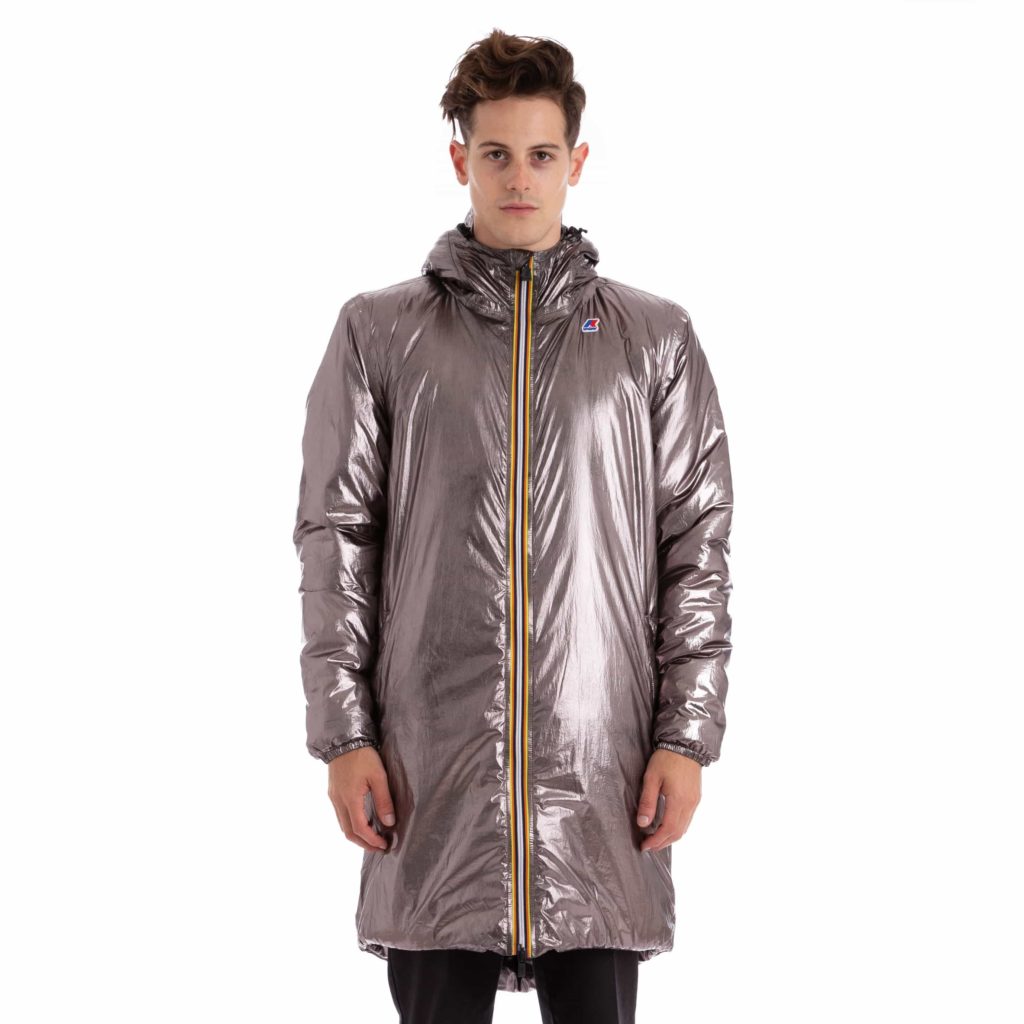 K-Way Men's Le Vrai 3.0 Eiffel Orsetto Full Zip Padded Jacket Iri Grey Smoke Review