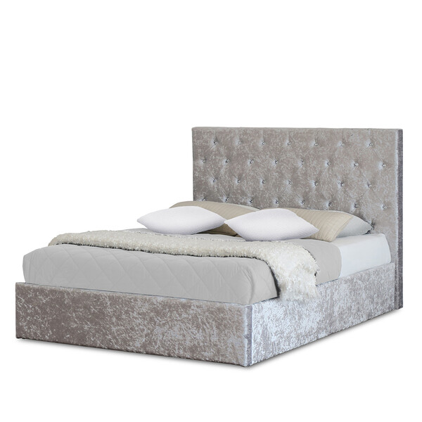 The Range Furniture Glitz Crushed Velvet Bed Frame Silver / Double Review 