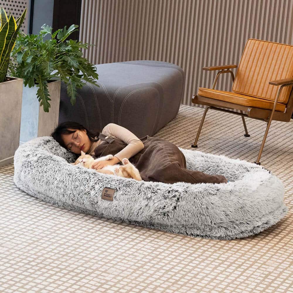 FunnyFuzzy Luxury Super Large Sleep Deeper Human Dog Bed Review