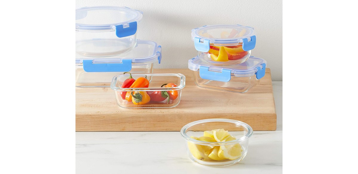 Amazon Basics Glass Food Storage Container with BPA-Free Locking Lid Amazon Basics Glass Food Storage Container with BPA-Free Locking Lid
