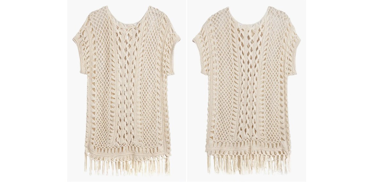 SAACHI Fringe Crochet Poncho SAACHI Fringe Crochet Poncho