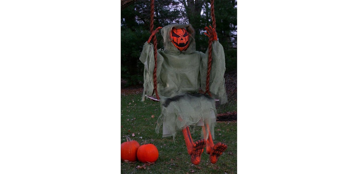 Toynk Pumpkin Man On Swing Hanging Halloween Décor Toynk Pumpkin Man On Swing Hanging Halloween Décor
