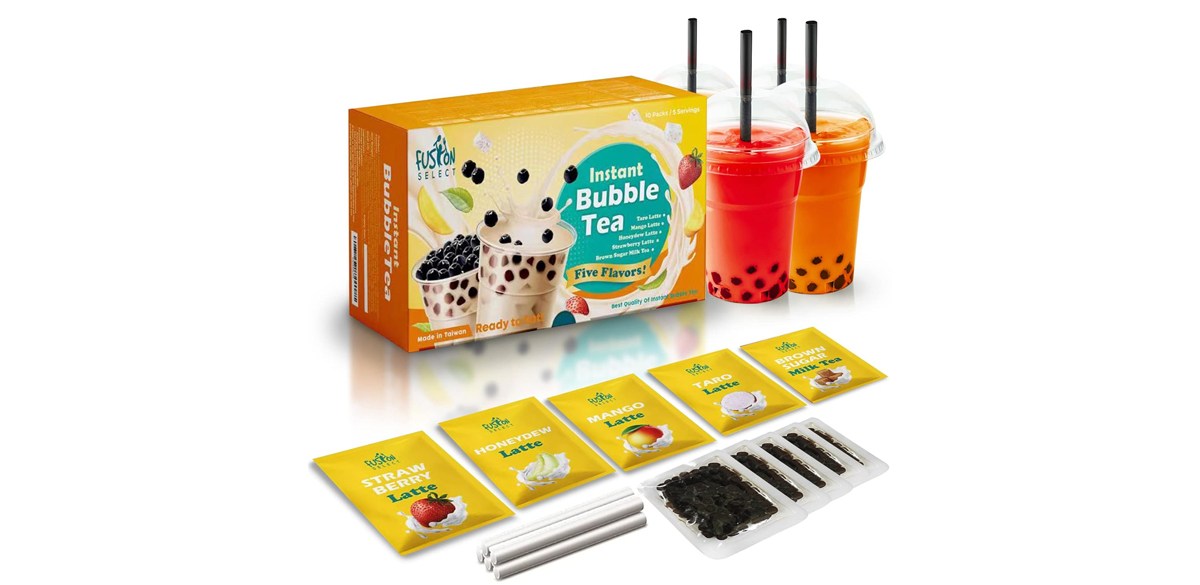 Fusion Select 5 Packs Taro, Mango, Honeydew, Strawberry Bubble Tea Kit Fusion Select 5 Packs Taro, Mango, Honeydew, Strawberry Bubble Tea Kit