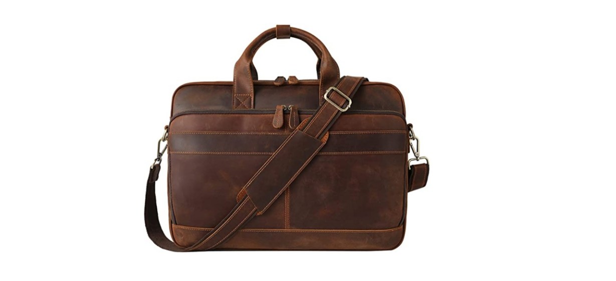 Jack & Chris Men’s Genuine Leather Briefcase Messenger Bag Jack & Chris Men’s Genuine Leather Briefcase Messenger Bag