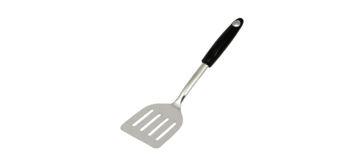 Best Chef Craft Heavy Duty Turner Spatula with black handle, on white background Best Chef Craft Heavy Duty Turner Spatula with black handle, on white background