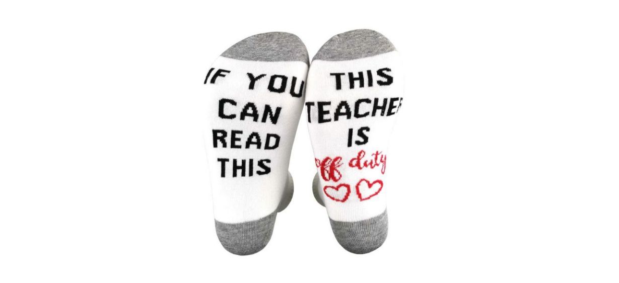Xysocks If You Can Read This Teacher is Off Duty Funky Socks Xysocks If You Can Read This Teacher is Off Duty Funky Socks