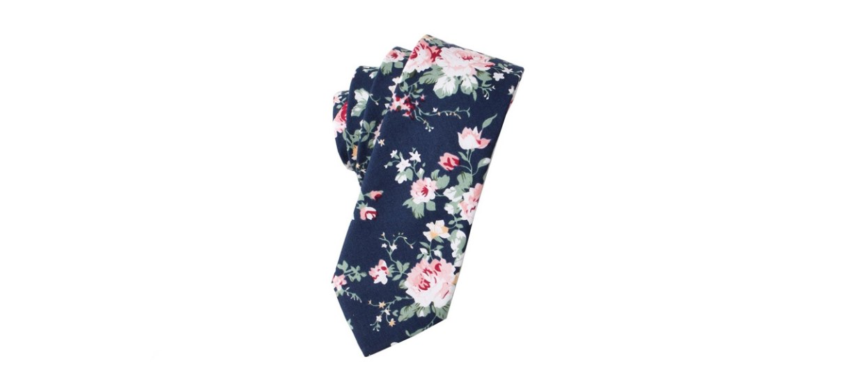 a printed floral tie