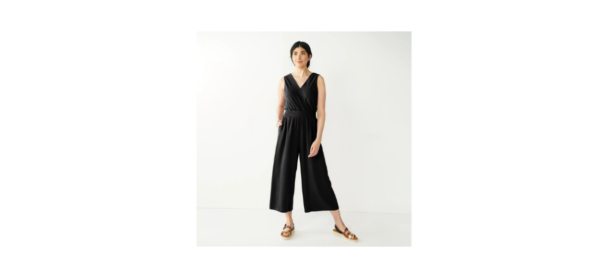 Nine West Women’s Surplice-Front Jumpsuit