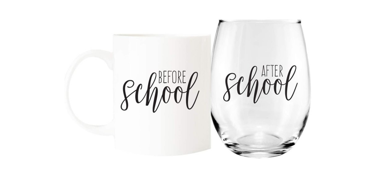 Canopy Street Store Before School/After School Mug and Wine Glass Canopy Street Store Before School/After School Mug and Wine Glass