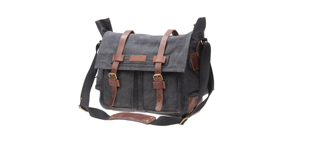 IBLUE Men’s Extra Large Canvas Messenger Ba IBLUE Men’s Extra Large Canvas Messenger Ba