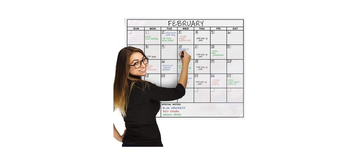 OfficeThink Jumbo Dry-Erase Laminated Wall Calendar OfficeThink Jumbo Dry-Erase Laminated Wall Calendar