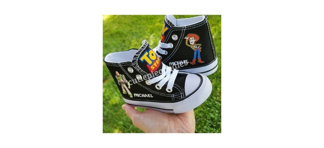 Toy Story Shoes, Buzz and Woody, Genuine Converse, Toddler Sizes, Boys High Tops Toy Story Shoes, Buzz and Woody, Genuine Converse, Toddler Sizes, Boys High Tops